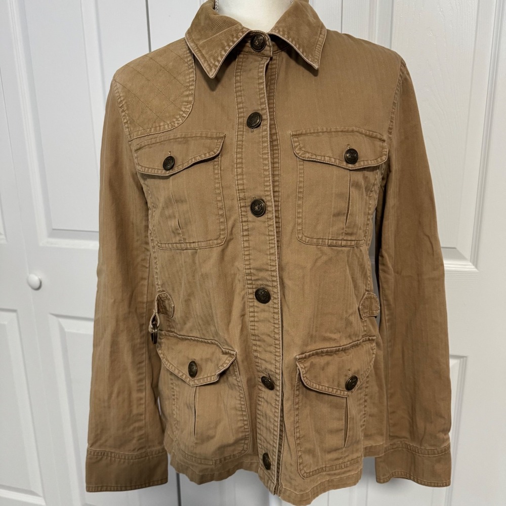 Lauren Ralph Lauren Vintage Y2K Tan Cotton Field Jacket Womens 10